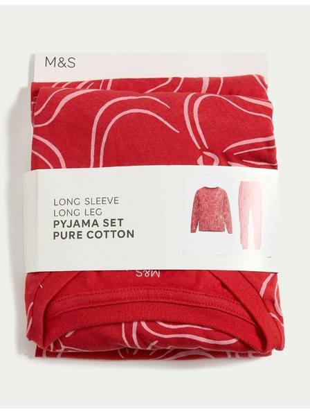 Marks & Spencer Marks & Spencer masnis nyomott pamut pizsama (1-16 éves) piros