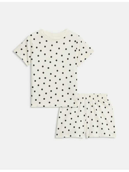 Marks & Spencer Marks & Spencer 100% pamut pöttyös pizsama (1–16 éves) krémszínű