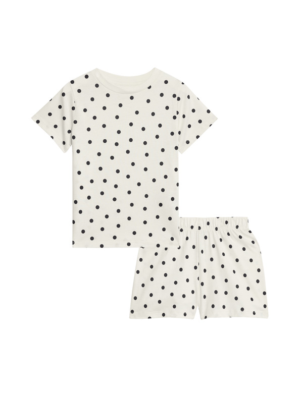 Marks & Spencer Marks & Spencer 100% pamut pöttyös pizsama (1–16 éves) krémszínű