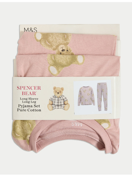 Marks & Spencer Marks & Spencer 100% pamut pizsama Spencer Bear™ motívummal (1–16 éves) barna