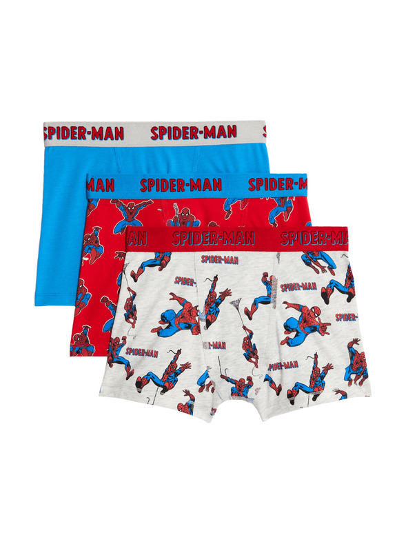 Marks & Spencer Spider-Man™ mintás alsónadrág magas pamuttartalommal, 3 db egy csomagban (3-10 éves) Marks & Spencer multicolor