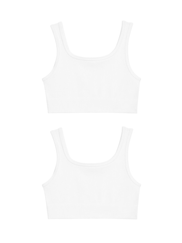 Marks & Spencer Bordázott, kerek nyakú rövid felsők (6-16 éves), 2 db Marks & Spencer fehér