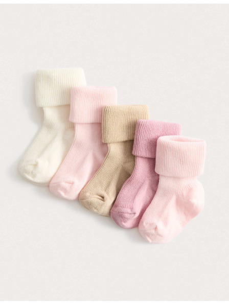 Marks & Spencer Bordázott gyerekzokni magas pamuttartalommal (0-2 éves), 5 pár egy csomagban Marks & Spencer multicolor