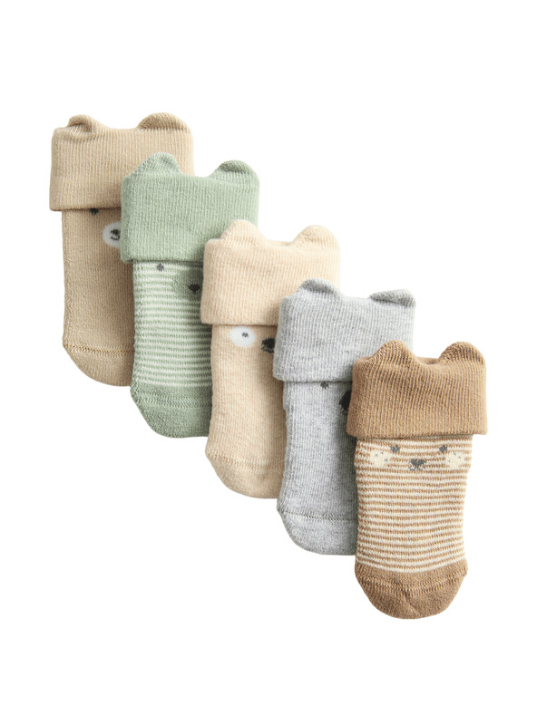 Marks & Spencer 5 páros arcmintás zoknik magas pamuttartalommal Marks & Spencer többszínű