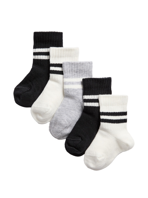 Marks & Spencer Gyerek zoknik magas pamuttartalommal (0–3 éves), 5 páros csomag Marks & Spencer fekete