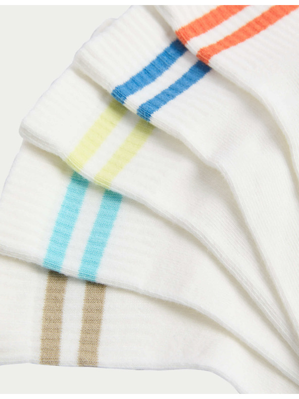 Marks & Spencer Pamut játékos zoknik, 5 páros csomag Marks & Spencer fehér