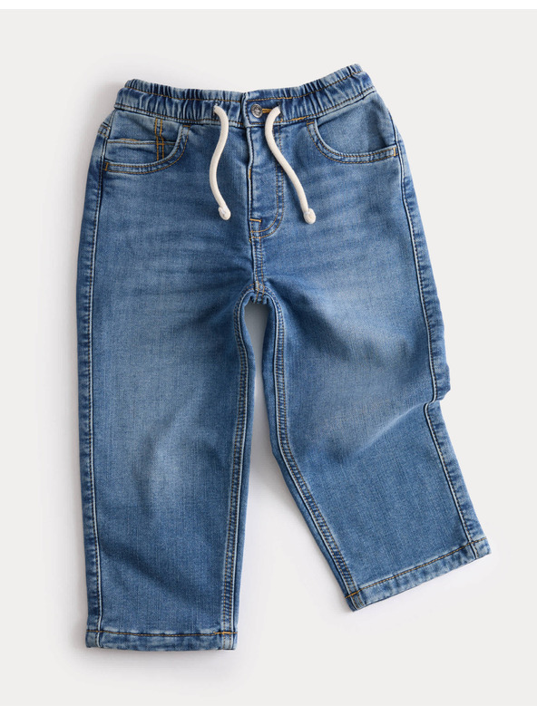 Marks & Spencer Kényelmes derekú, egyenes szárú, magas pamuttartalmú farmer (2-8 éves) Marks & Spencer sötétkék