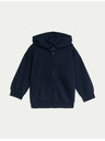 Marks & Spencer Kapucnis cipzáras pulóver magas pamuttartalommal (2-8 éves) Marks & Spencer sötétkék