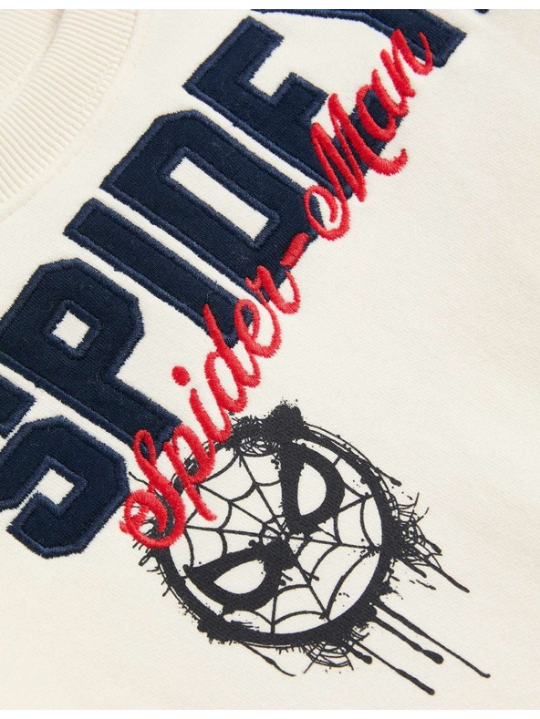 Marks & Spencer Spider-Man™ pulóver magas pamuttartalommal (2–8 éves) Marks & Spencer krém