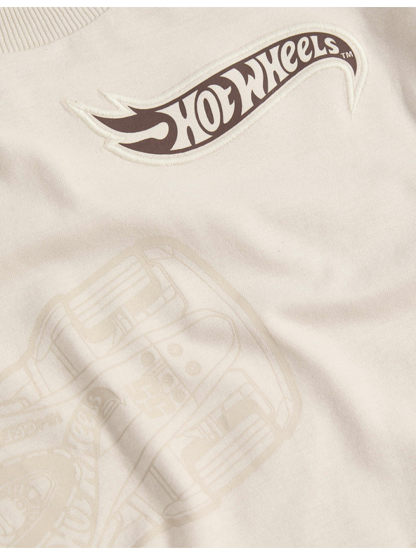 Marks & Spencer Hot Wheels™ mintás felső tiszta pamutból (2–8 éves) Marks & Spencer krém
