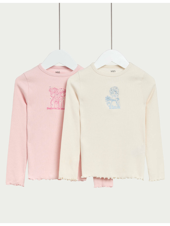 Marks & Spencer 2 db Disney Jégvarázs™ mintás pamutos felső (2–8 éves) Marks & Spencer kék