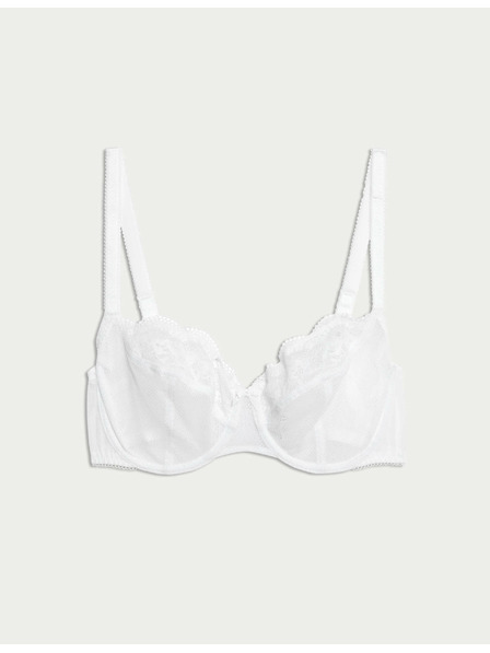 Marks & Spencer Balconette Jasmine melltartó merevítővel és csipkével, méret A–E Marks & Spencer fehér