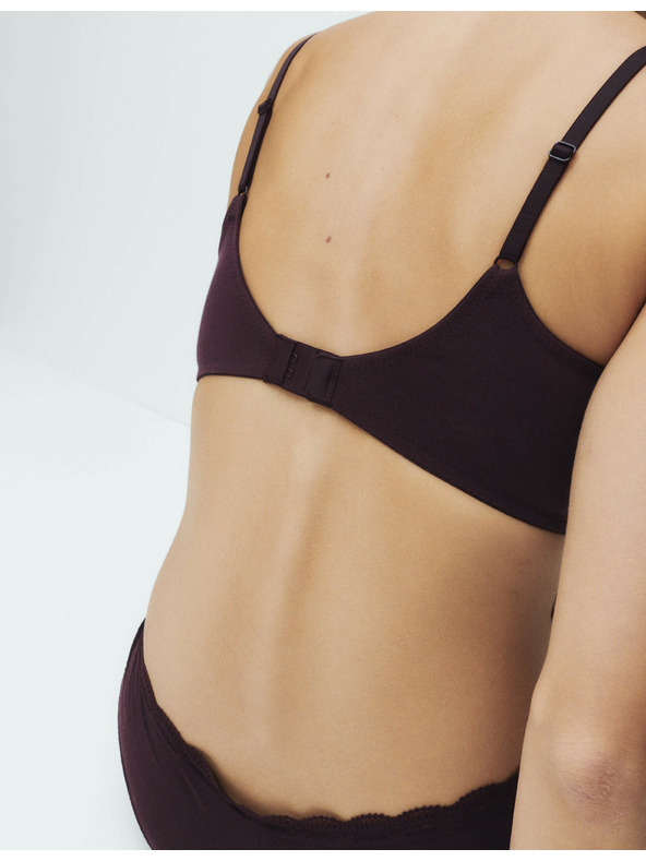 Marks & Spencer Sima, merevítő nélküli melltartó, méret A–E, 3 db-os csomag Marks & Spencer barna