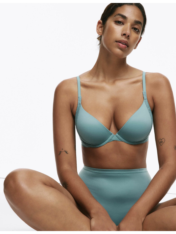 Marks & Spencer Sima Body Soft™ dekoltált melltartó csontokkal, méret A–E Marks & Spencer zöld