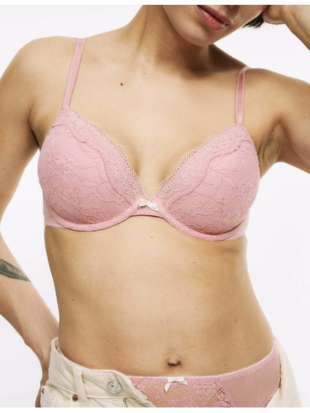 Marks & Spencer Dekoltált melltartó csontokkal és csipkével, méret A–E Marks & Spencer rózsaszín