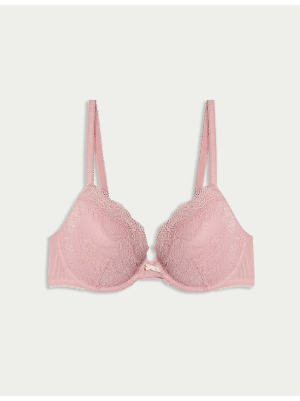 Marks & Spencer Dekoltált melltartó csontokkal és csipkével, méret A–E Marks & Spencer rózsaszín