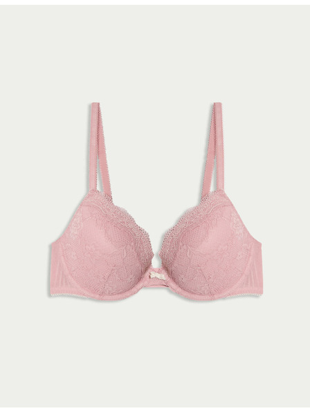 Marks & Spencer Dekoltált melltartó csontokkal és csipkével, méret A–E Marks & Spencer rózsaszín