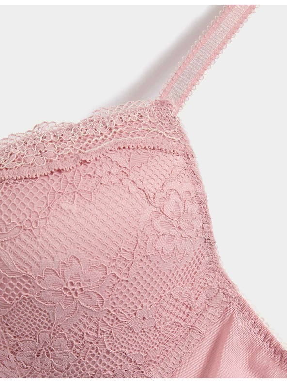 Marks & Spencer Dekoltált melltartó csontokkal és csipkével, méret A–E Marks & Spencer rózsaszín