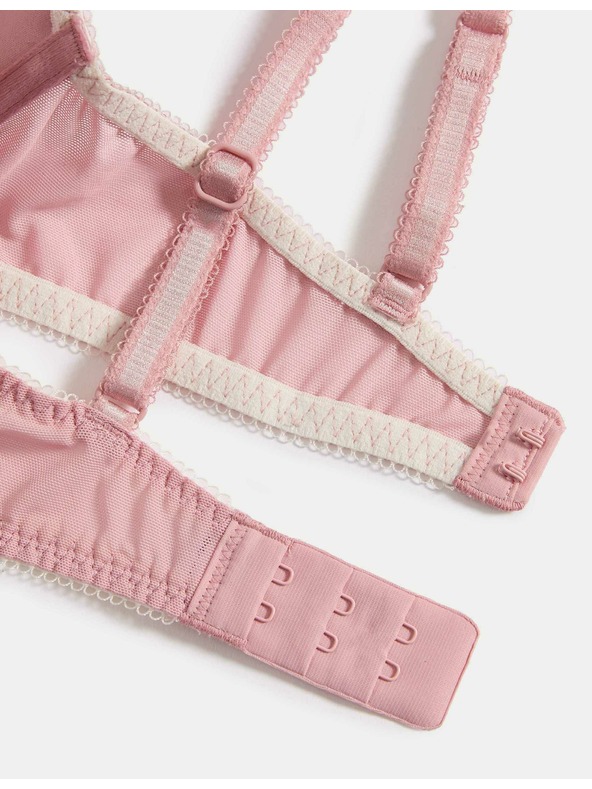 Marks & Spencer Dekoltált melltartó csontokkal és csipkével, méret A–E Marks & Spencer rózsaszín