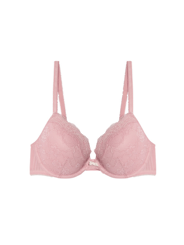 Marks & Spencer Dekoltált melltartó csontokkal és csipkével, méret A–E Marks & Spencer rózsaszín