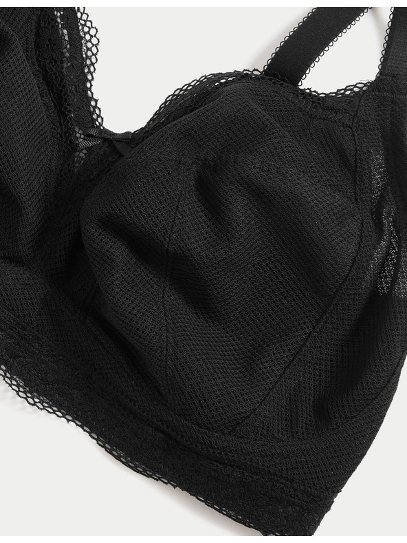 Marks & Spencer Jasmine csipkeszélű csont nélküli melltartó, méret F+ Marks & Spencer fekete