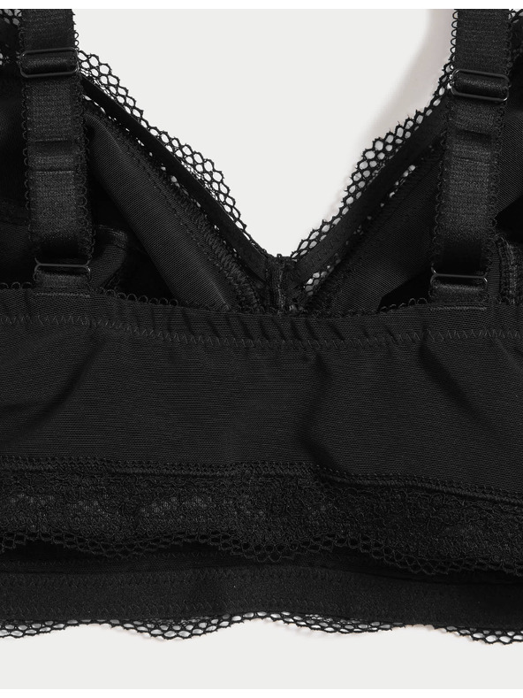 Marks & Spencer Jasmine csipkeszélű csont nélküli melltartó, méret F+ Marks & Spencer fekete