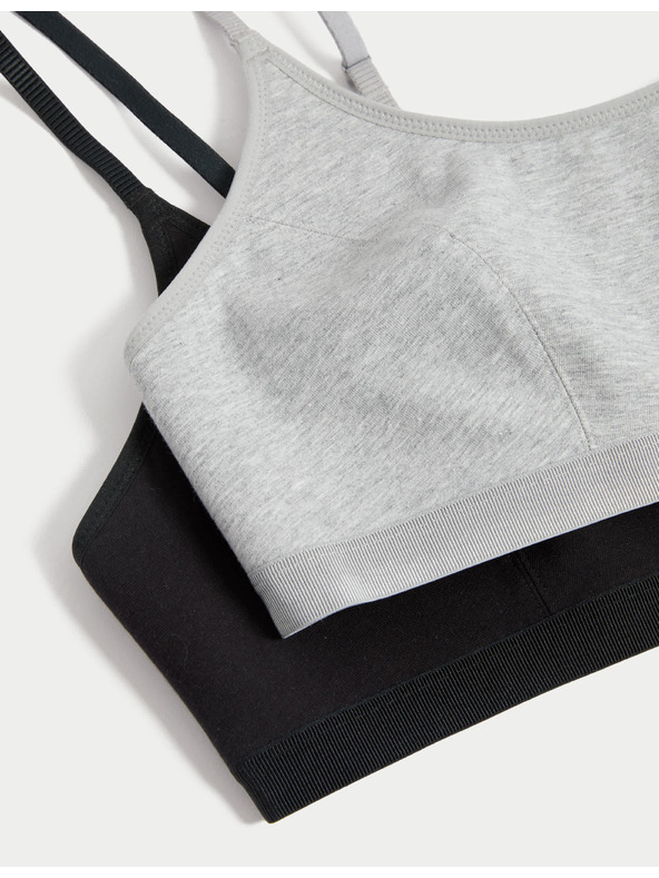 Marks & Spencer Pamut rövidített topok, első melltartó, 2 db csomagban Marks & Spencer fekete