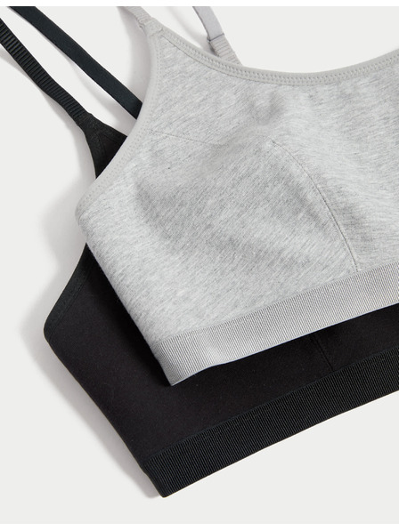 Marks & Spencer Pamut rövidített topok, első melltartó, 2 db csomagban Marks & Spencer fekete