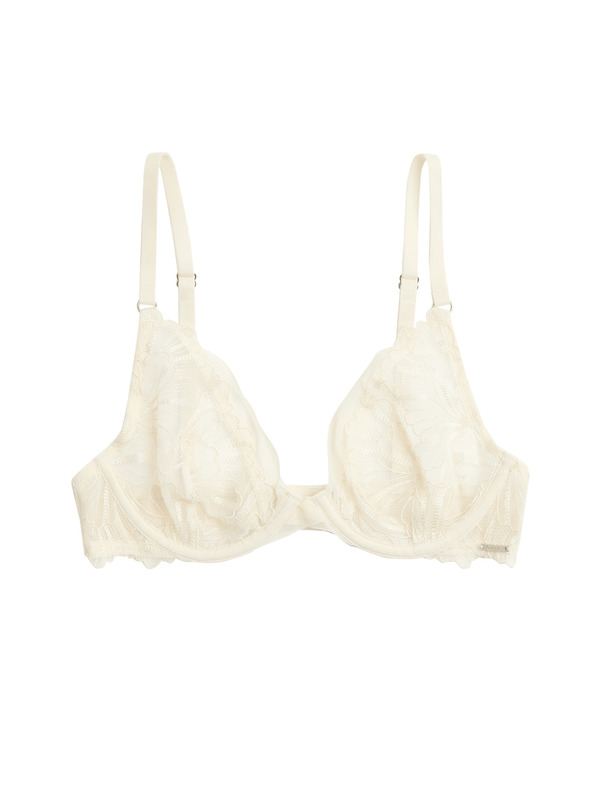 Marks & Spencer Merevítős melltartó hímzéssel Monaco (A-E) Marks & Spencer törtfehér