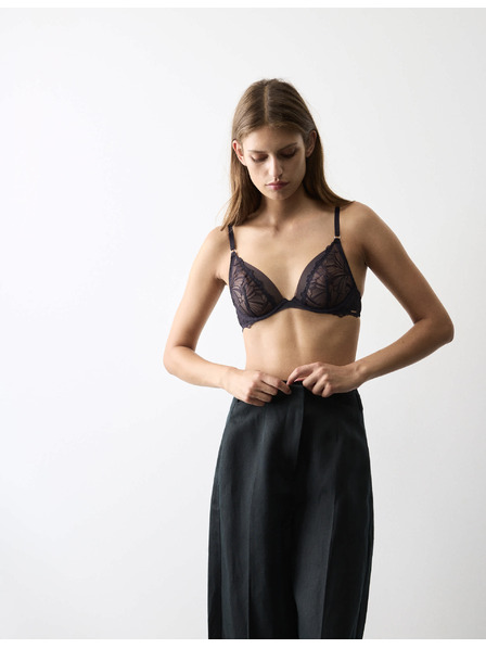 Marks & Spencer Merevítős melltartó hímzéssel Monaco (A-E) Marks & Spencer sötétkék