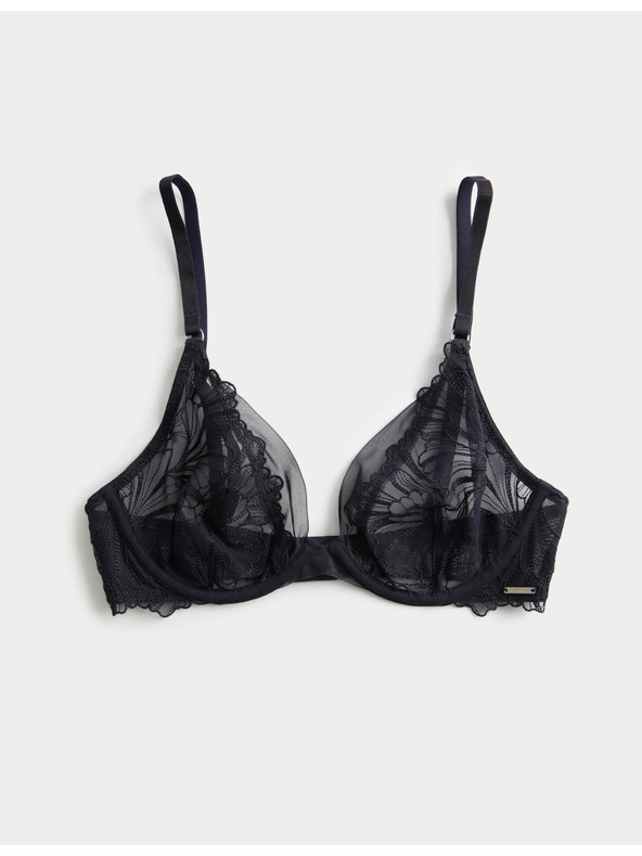 Marks & Spencer Merevítős melltartó hímzéssel Monaco (A-E) Marks & Spencer sötétkék