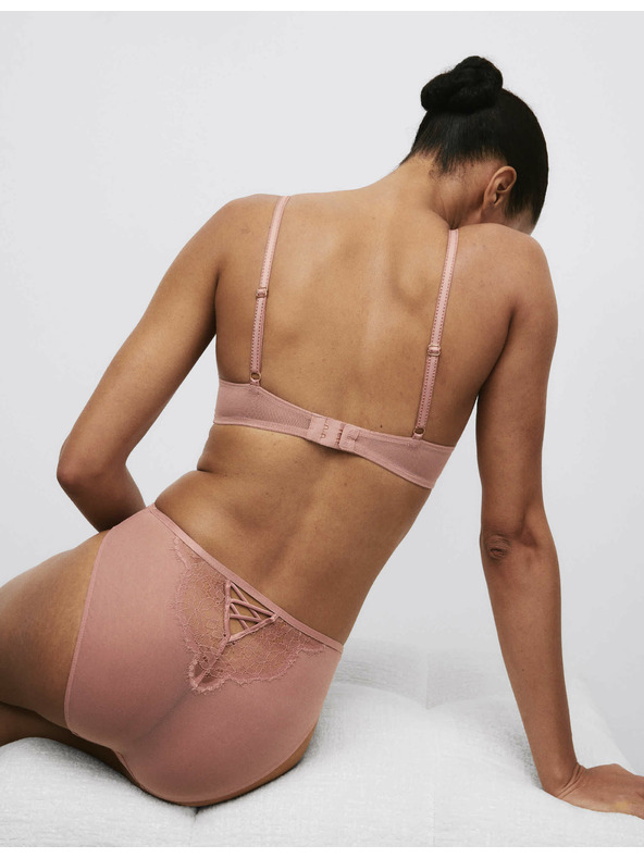 Marks & Spencer Csipkés balkón melltartó merevítővel és Forget Me Not mintával (A-E) Marks & Spencer barna