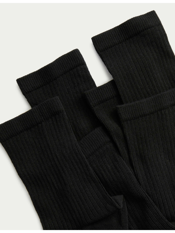Marks & Spencer Bordázott bokazokni magas pamuttartalommal, 5 db-os szett Marks & Spencer fekete