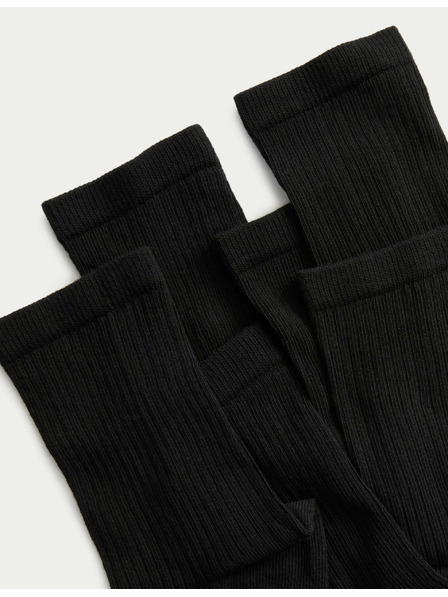 Marks & Spencer Bordázott bokazokni magas pamuttartalommal, 5 db-os szett Marks & Spencer fekete