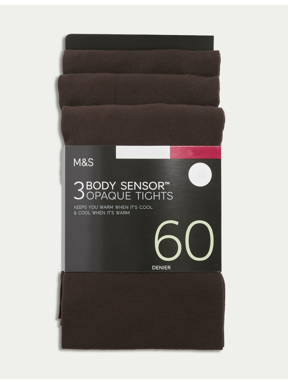 Marks & Spencer Body Sensor™ harisnya, 60 DEN, 3 darab csomagolásban Marks & Spencer barna