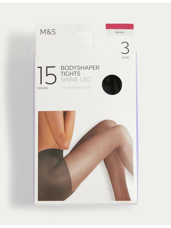 Marks & Spencer 3 pár formázó harisnya, 15 DEN Marks & Spencer fekete