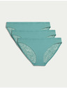 Marks & Spencer Body Soft™ bikini alsónadrág csipkével, 3 db szett Marks & Spencer zöld