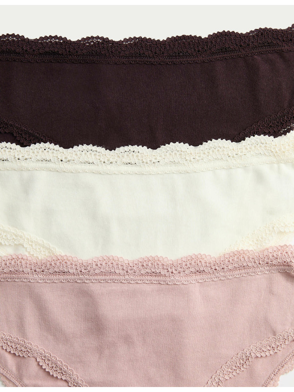 Marks & Spencer Brazil fazonú alsónadrág magas pamuttartalommal, 3 db Marks & Spencer barna