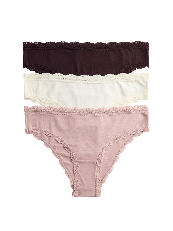 Marks & Spencer Brazil fazonú alsónadrág magas pamuttartalommal, 3 db Marks & Spencer barna