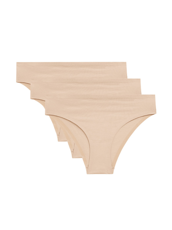 Marks & Spencer Brazil fazonú Cool Comfort™ technológiás alsónadrág látható varratok nélkül, 3 db Marks & Spencer bézs
