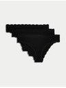 Marks & Spencer Brazil fazonú alsónadrág magas pamuttartalommal, 3 db Marks & Spencer fekete