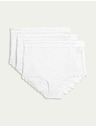Marks & Spencer Csipkés derekú alsónadrág Flexifit™ technológiával, 3 db Marks & Spencer fehér