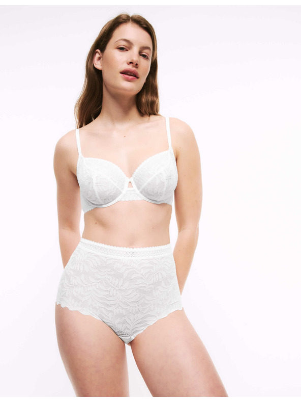 Marks & Spencer Csipkés derekú alsónadrág Flexifit™ technológiával, 3 db Marks & Spencer fehér