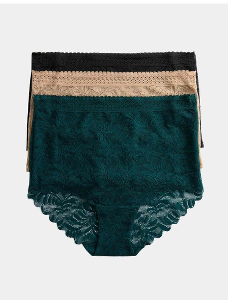 Marks & Spencer Csipkés derékalsó Flexifit™ technológiával, 3 db Marks & Spencer zöld