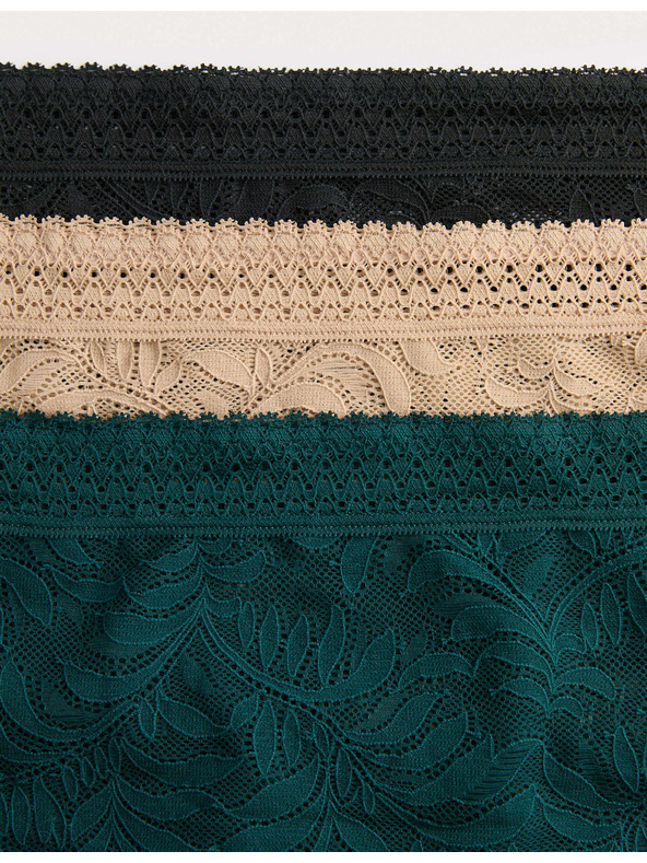 Marks & Spencer Csipkés derékalsó Flexifit™ technológiával, 3 db Marks & Spencer zöld