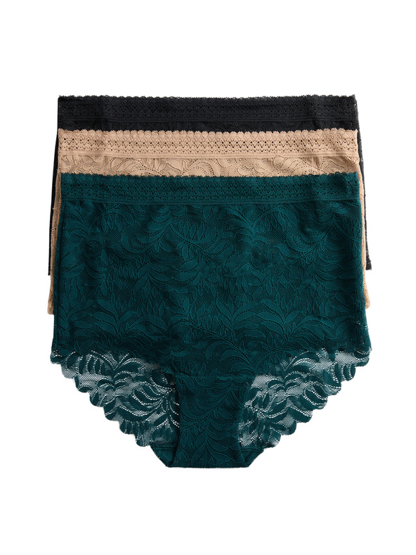 Marks & Spencer Csipkés derékalsó Flexifit™ technológiával, 3 db Marks & Spencer zöld