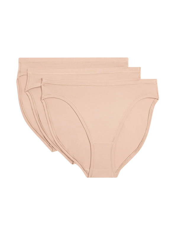 Marks & Spencer Magasan kivágott alsó Flexifit™ technológiával, magas modal tartalommal, 3 db-os csomag Marks & Spencer bézs