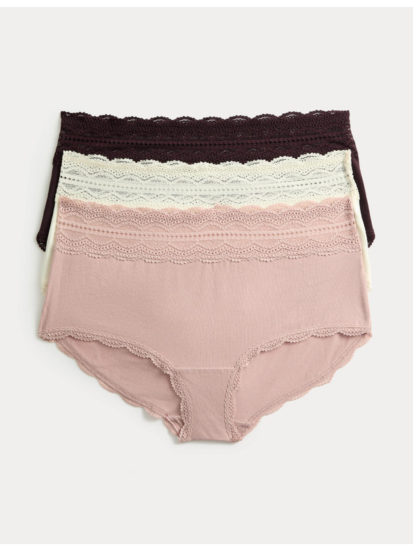 Marks & Spencer Magasderekú rövidnadrág magas pamuttartalommal, 3 db Marks & Spencer barna