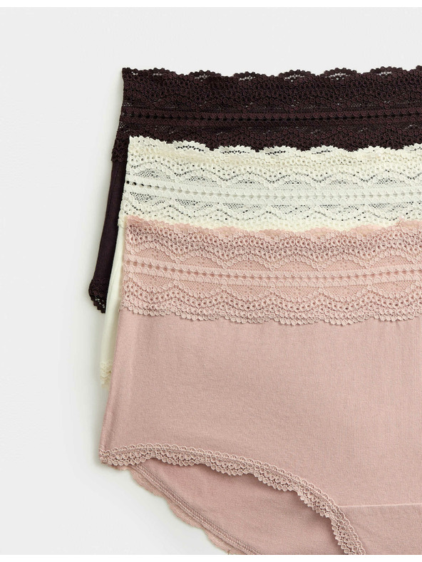 Marks & Spencer Magasderekú rövidnadrág magas pamuttartalommal, 3 db Marks & Spencer barna