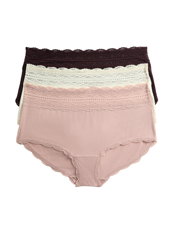 Marks & Spencer Magasderekú rövidnadrág magas pamuttartalommal, 3 db Marks & Spencer barna